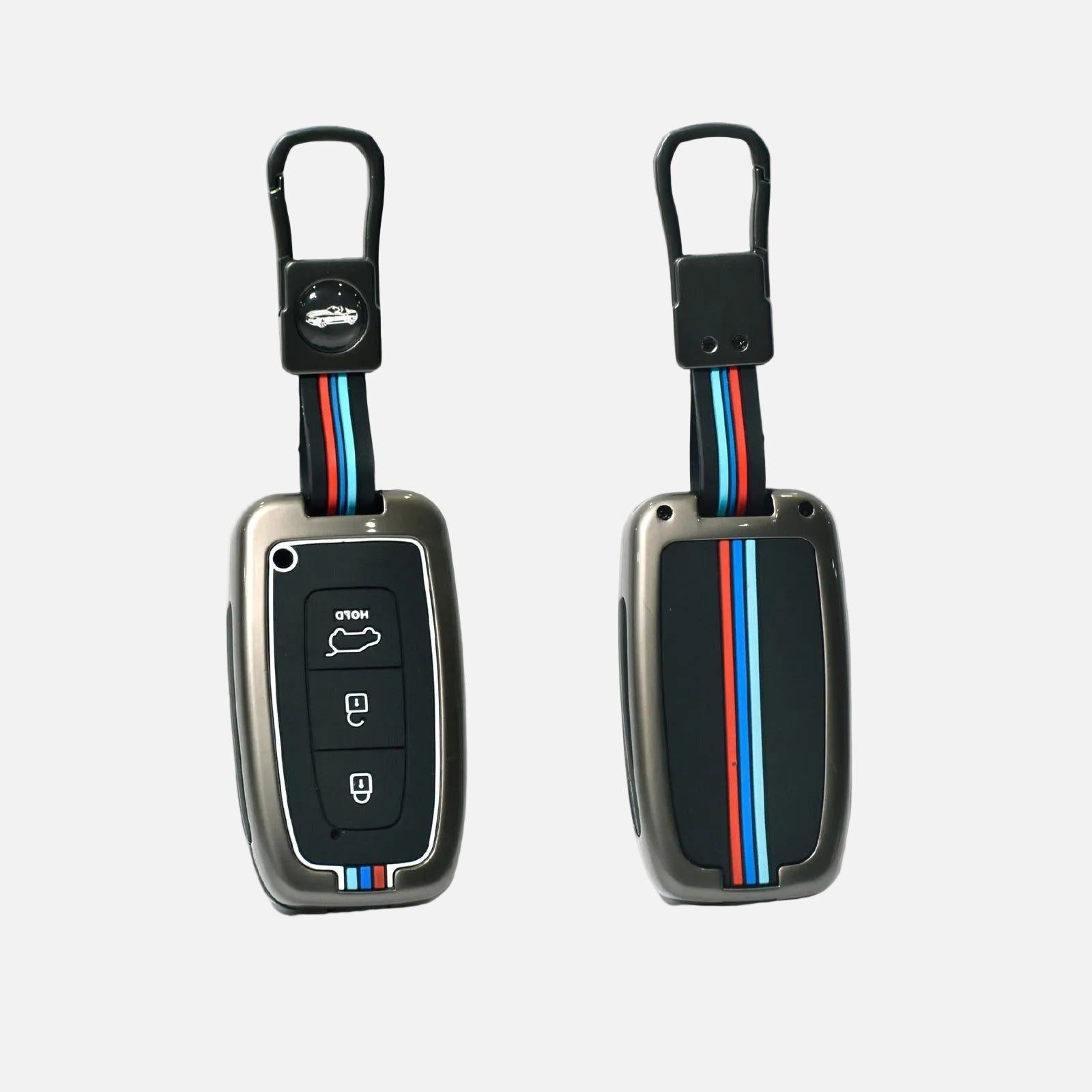 Metal & Silicone Key Cover for Hyundai cars i10, i20, Verna, Creta and Etc