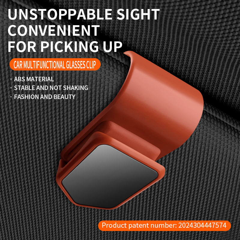 Magnetic Sunglasses Holder for Car Sun Visor, Leather Eyeglass Clip Mount, Sun Glasses Hanger with Card Ticket Cash Organizer, Universal Auto Interior Accessories for Vehicles