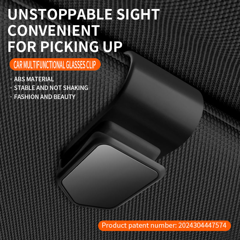 Magnetic Sunglasses Holder for Car Sun Visor, Leather Eyeglass Clip Mount, Sun Glasses Hanger with Card Ticket Cash Organizer, Universal Auto Interior Accessories for Vehicles