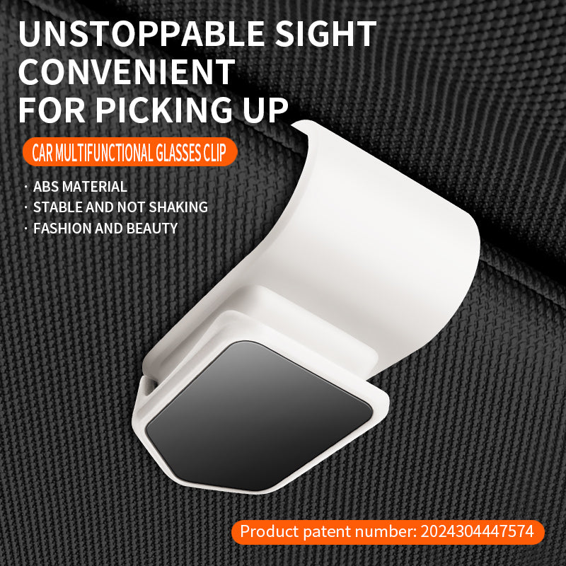 Magnetic Sunglasses Holder for Car Sun Visor, Leather Eyeglass Clip Mount, Sun Glasses Hanger with Card Ticket Cash Organizer, Universal Auto Interior Accessories for Vehicles