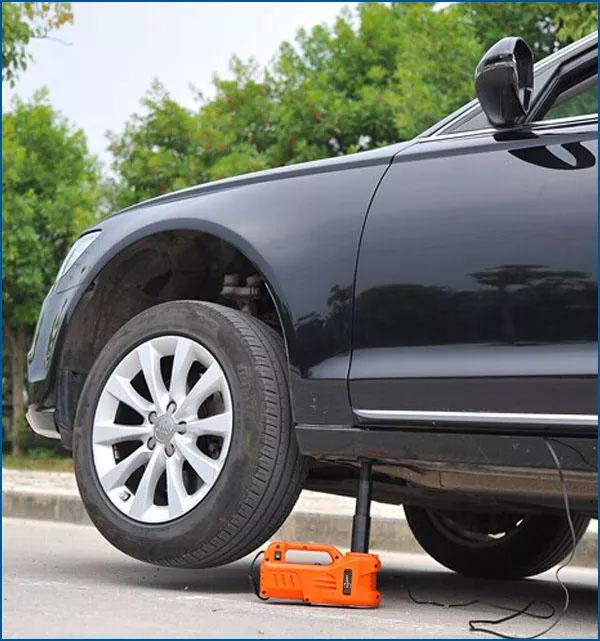 Refurbished – Janvitha DC 12V 450mm 3 Tons Electronic Hydraulic Car Jack for All Cars (Orange)