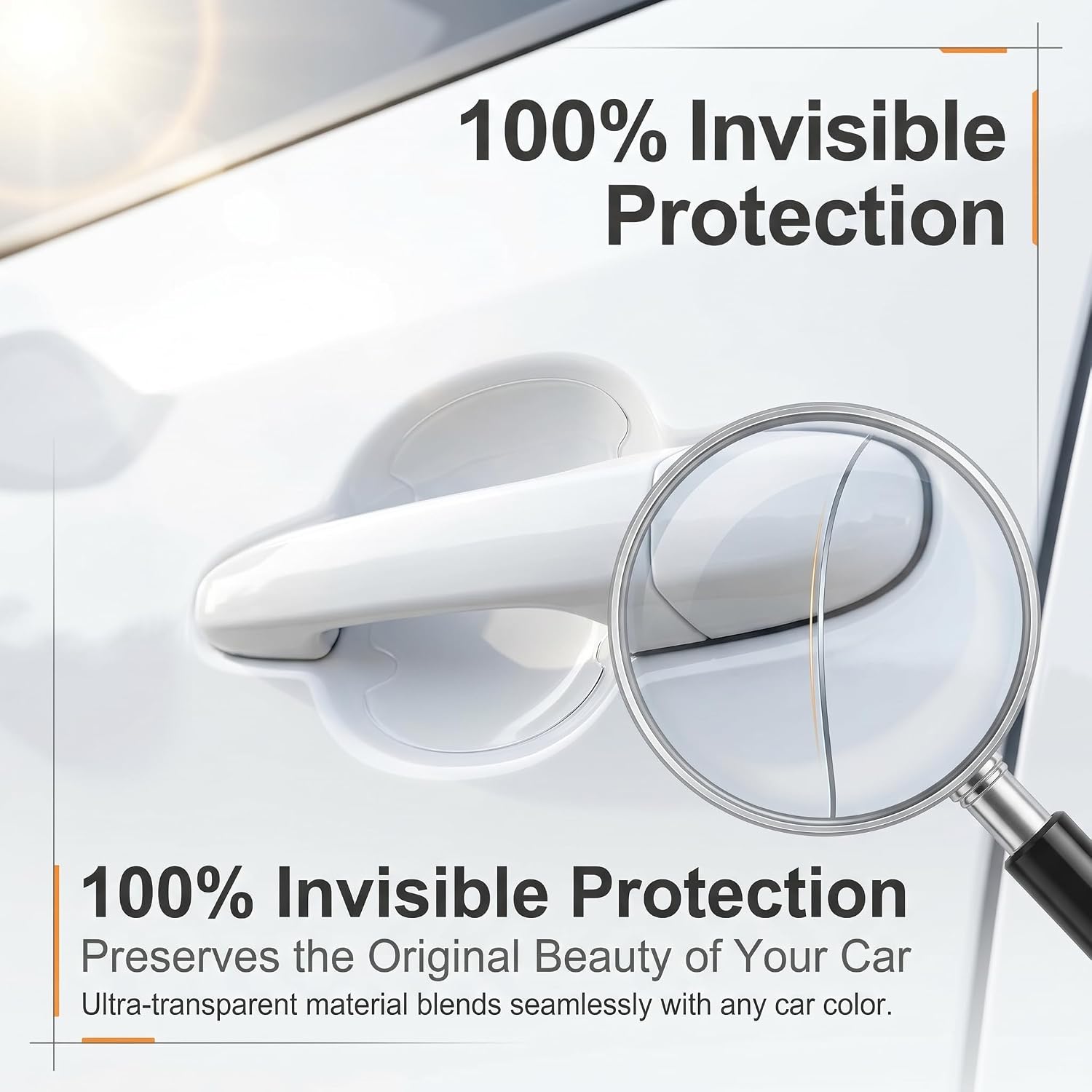 8PCS Car Door Handle Scratch Protectors, Carbon Fiber Car Door Handle Bowl Sticker, Universal Auto Doors Handles Paint Guard Cover, Doors Handles Cup Protective Film for Cars