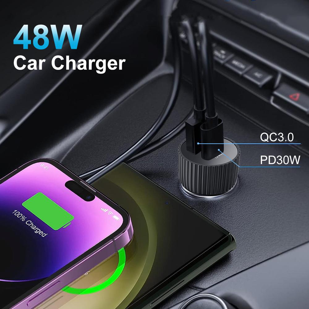 USB 48W Car Charger for iPhones, Android Phones