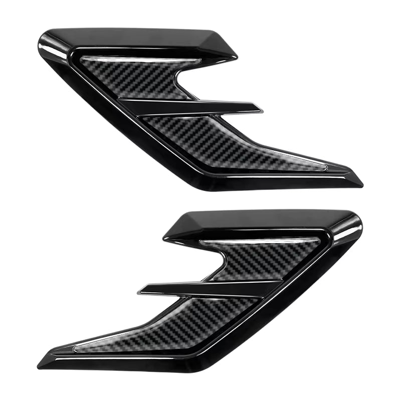 2 PCS Car Fender Side Vents, 3D Shark Gill Sporty Side Air Intake Decorative Trim, TPU Anti-scratch Protective Decal, Self-adhesive Modification Accessory for Most Cars (Black)