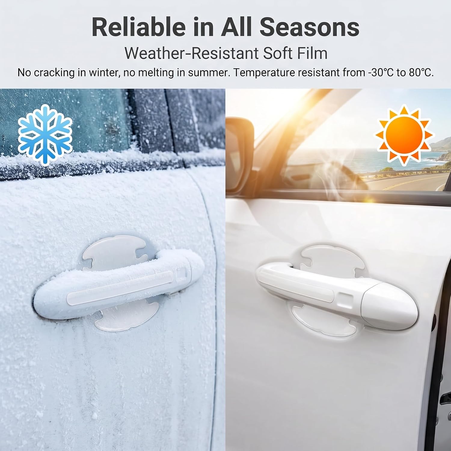 8PCS Car Door Handle Scratch Protectors, Carbon Fiber Car Door Handle Bowl Sticker, Universal Auto Doors Handles Paint Guard Cover, Doors Handles Cup Protective Film for Cars