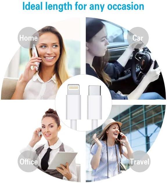 Pack of 2 USB C to Lightning Cable 20W 1M iPhone Fast Charger Cable USB-C Power Delivery Charging Cord