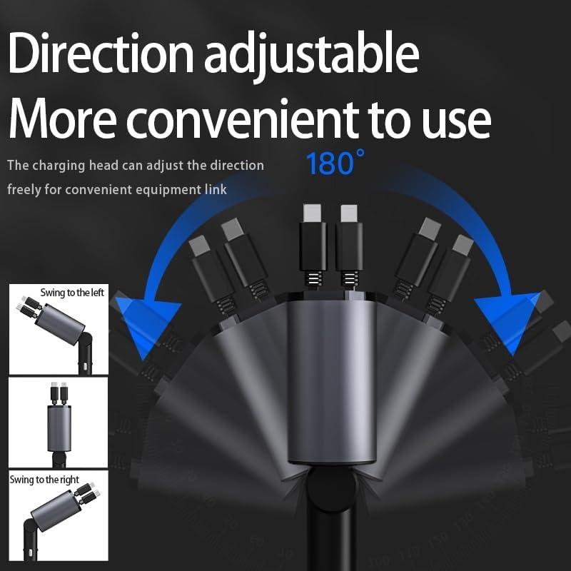 4-in-1 120W Retractable Fast Car Charger