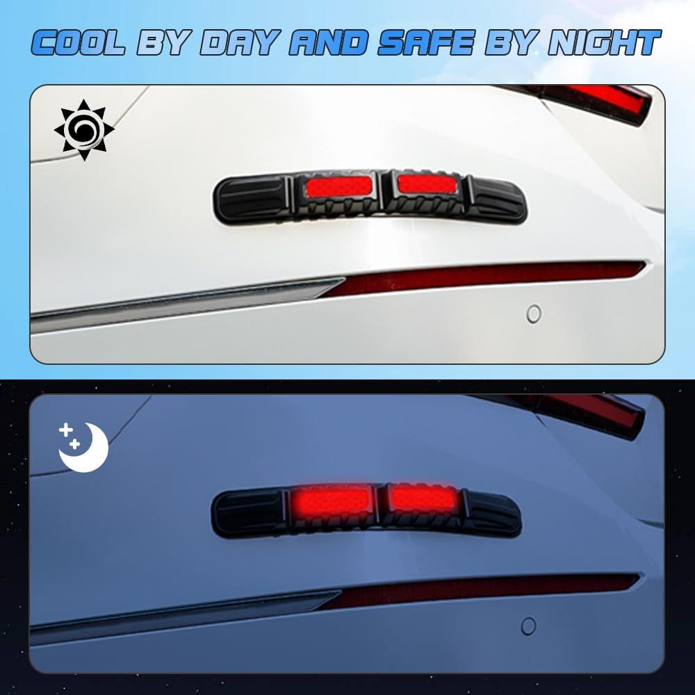 Universal Car Front&Rear Bumper Safe Guard Strip Protector Anti-Collision&Scratch for All Cars and Trucks (2, Red)