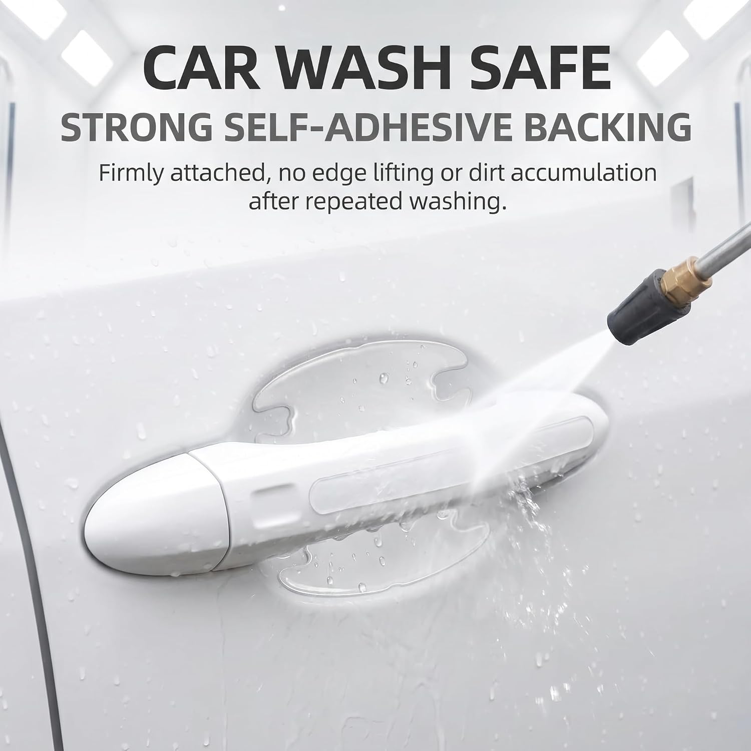 8PCS Car Door Handle Scratch Protectors, Carbon Fiber Car Door Handle Bowl Sticker, Universal Auto Doors Handles Paint Guard Cover - Transparent