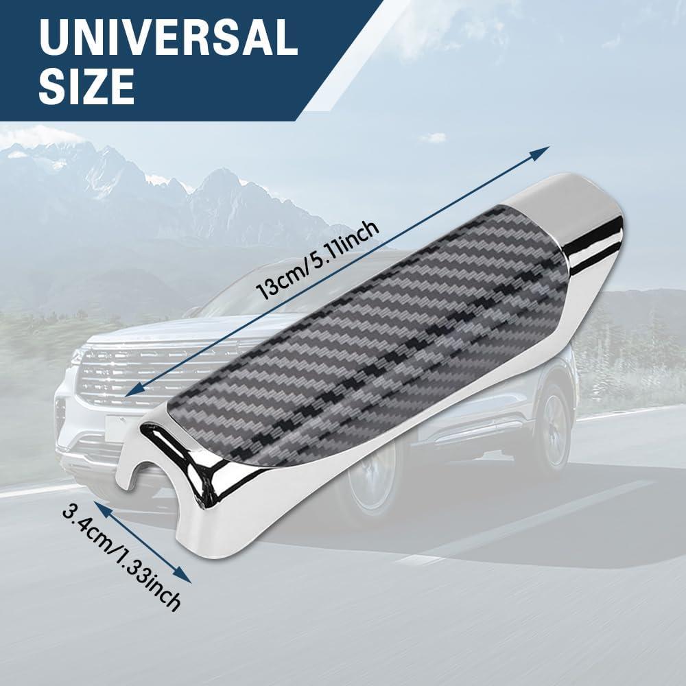 Car Handbrake Cover, ABS Parking Handbrake Decorative Cap with Comfortable Grip, Auto Handbrake Grip Cover, Universal Vehicle Interior Decor Accessories for Most Cars