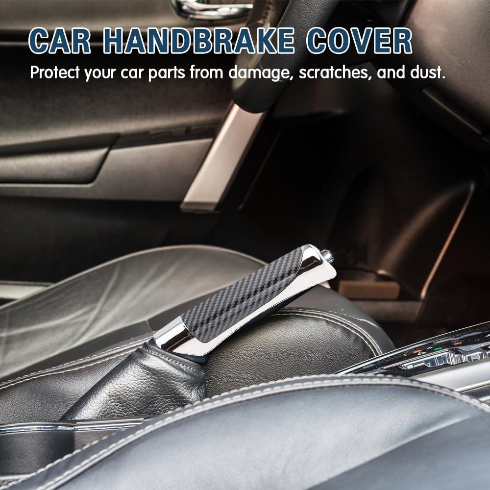 Car Handbrake Cover, ABS Parking Handbrake Decorative Cap with Comfortable Grip, Auto Handbrake Grip Cover, Universal Vehicle Interior Decor Accessories for Most Cars