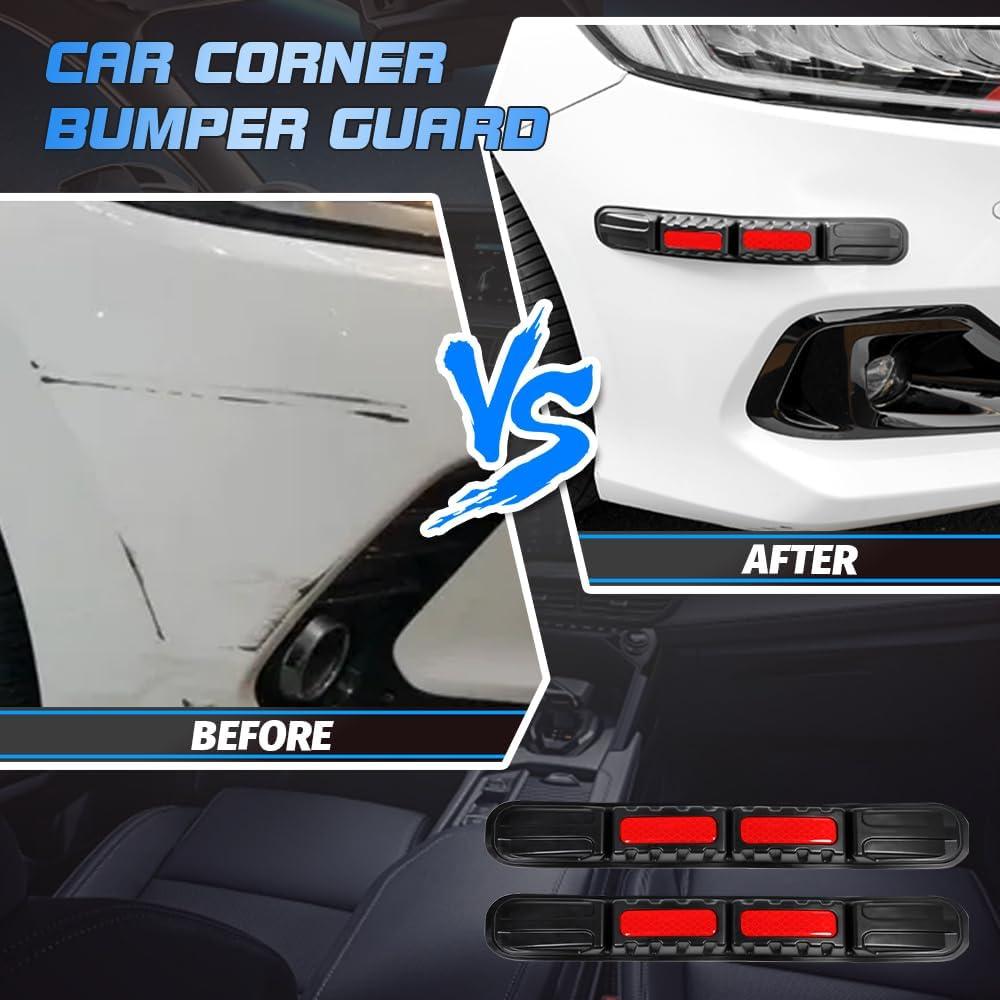 Universal Car Front&Rear Bumper Safe Guard Strip Protector Anti-Collision&Scratch for All Cars and Trucks (2, Red)