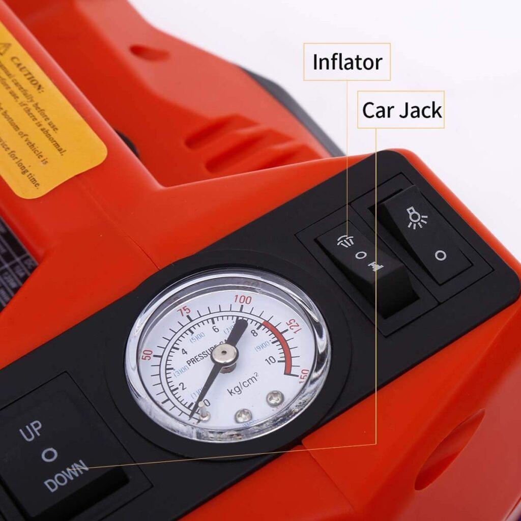 12V DC 3 Tons Electric Hydraulic 6-in-1 Car Jack Set with Impact Wrench for All Cars Use