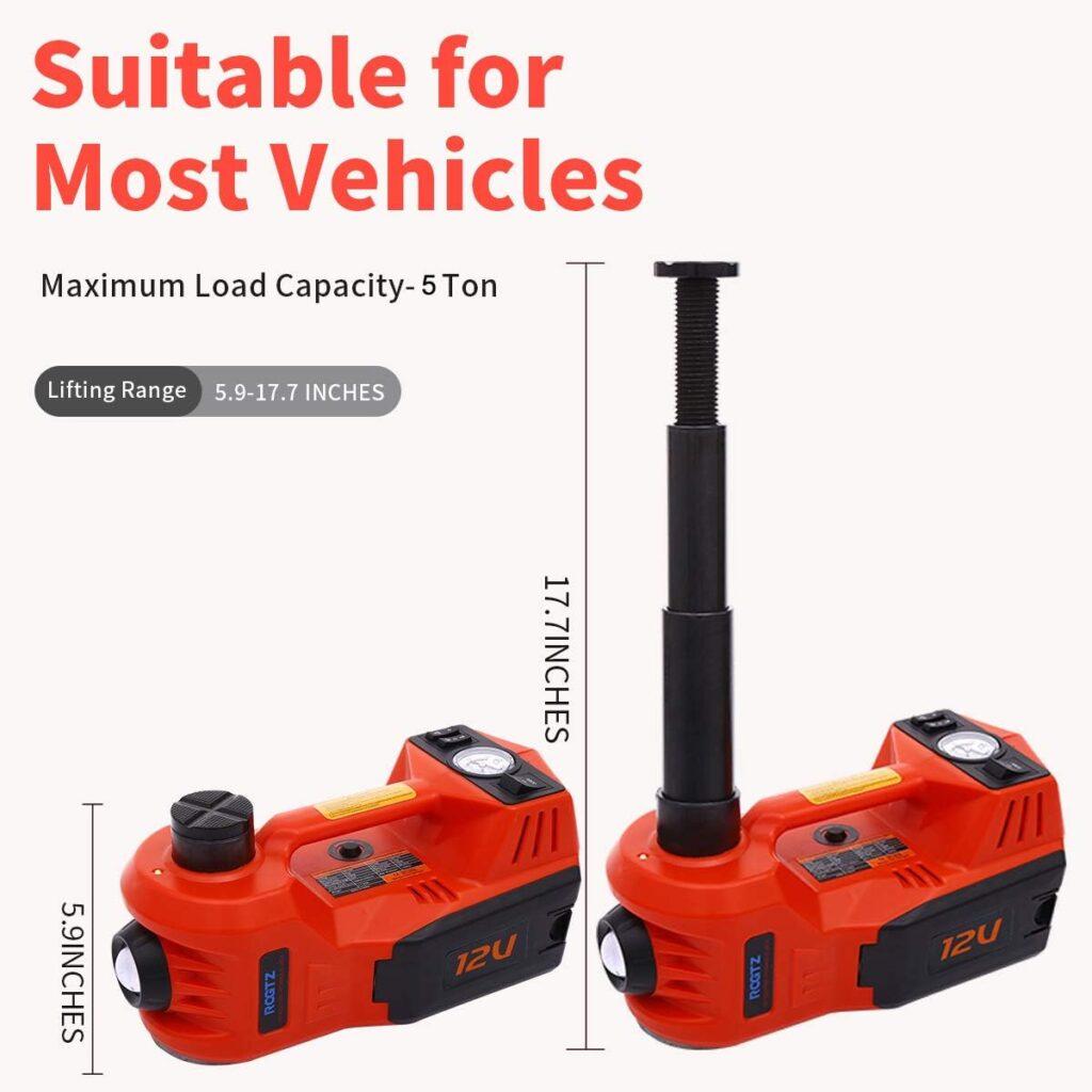 12V DC 3 Tons Electric Hydraulic 6-in-1 Car Jack Set with Impact Wrench for All Cars Use
