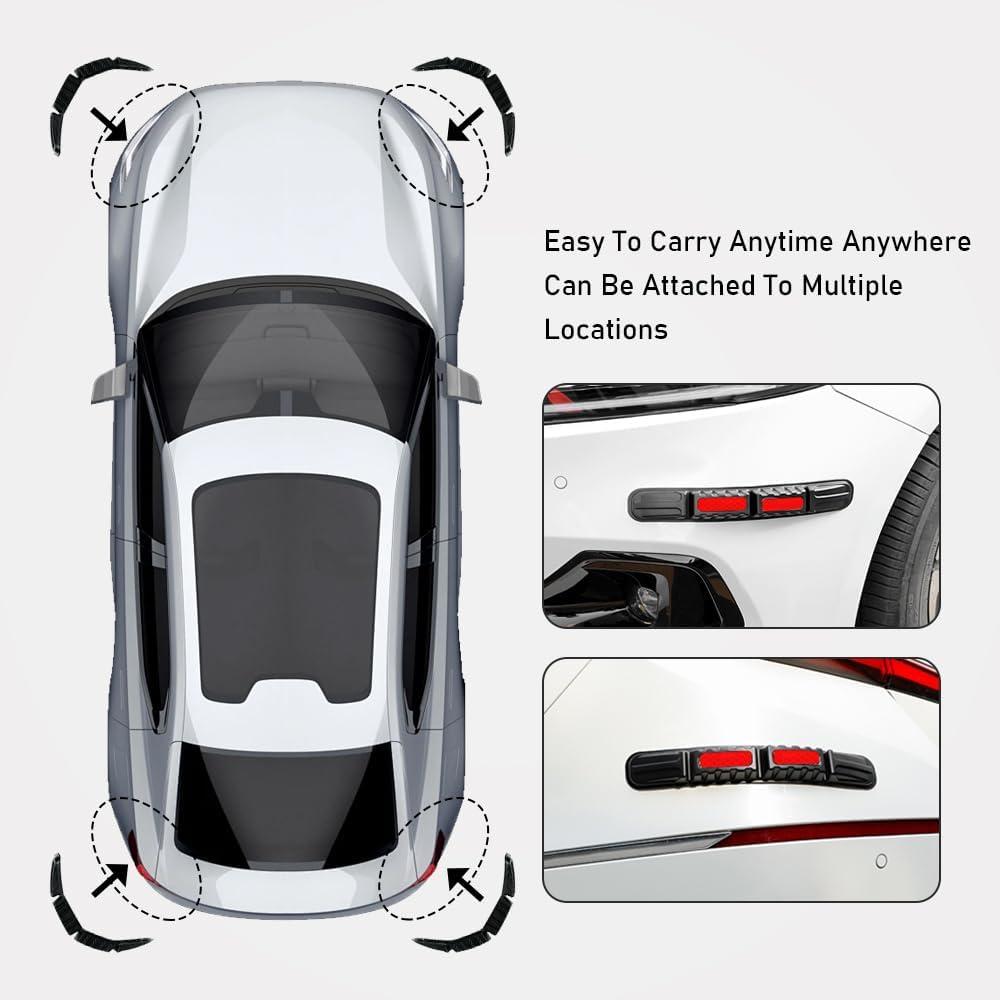 Universal Car Front&Rear Bumper Safe Guard Strip Protector Anti-Collision&Scratch for All Cars and Trucks (2, Red)