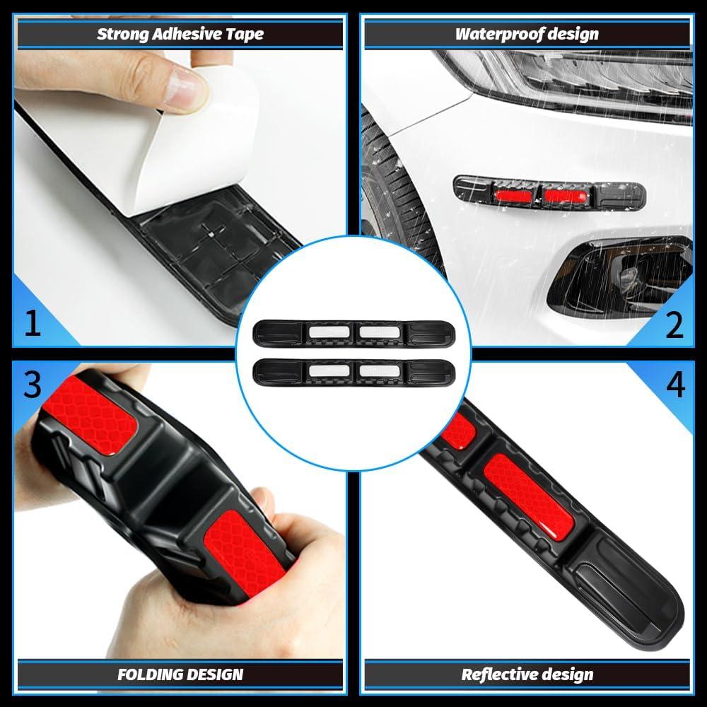 Universal Car Front&Rear Bumper Safe Guard Strip Protector Anti-Collision&Scratch for All Cars and Trucks (2, Red)