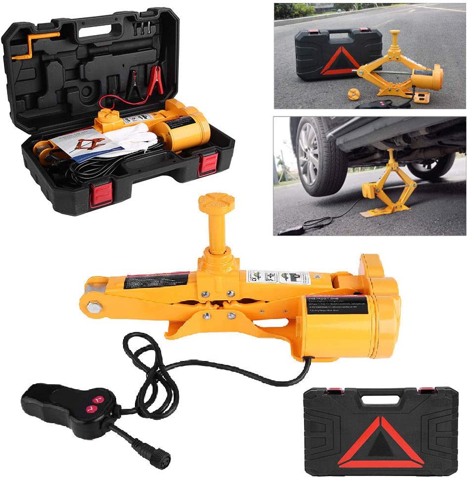 12V DC 150W Electric Floor Jack Lift Upto 3 Ton Weight | Scissor Jack Tool KIt (Height Upto 16.5 Inches)