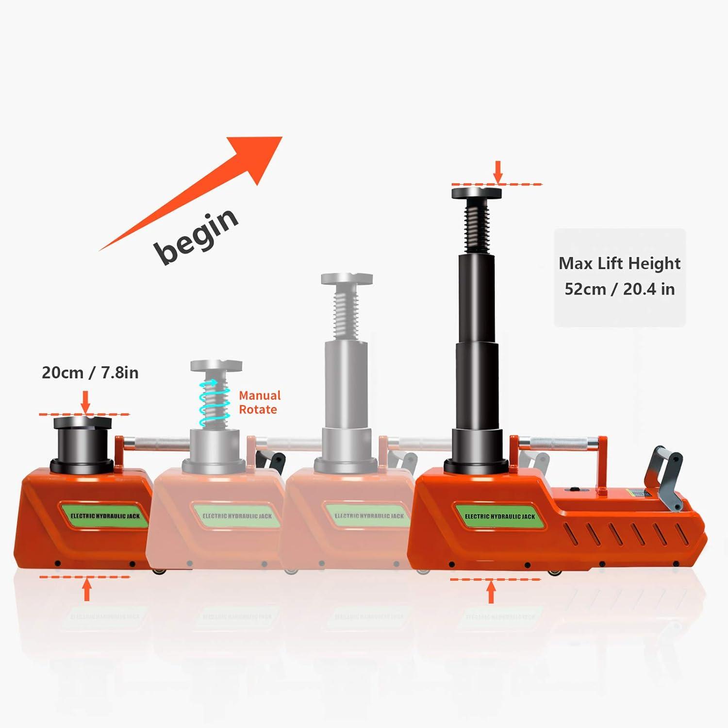 Electric Car Jack 10 Ton Capacity DC12V All Metal Hydraulic Jack for All Cars