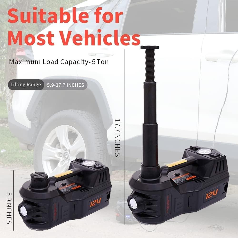 DC 12V 3 tons Electric Hydraulic Car Jack 6-in-1 Car Jack Set with Impact Wrench for All Cars Use