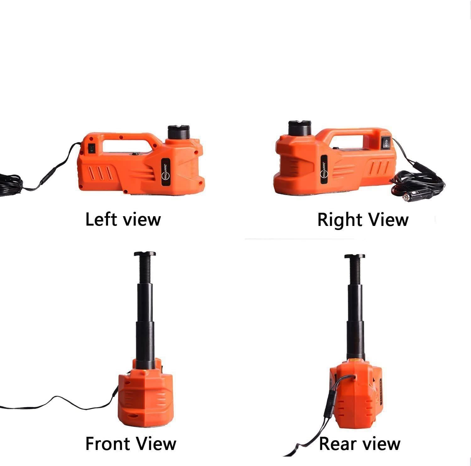 Refurbished – Janvitha DC 12V 450mm 3 Tons Electronic Hydraulic Car Jack for All Cars (Orange)