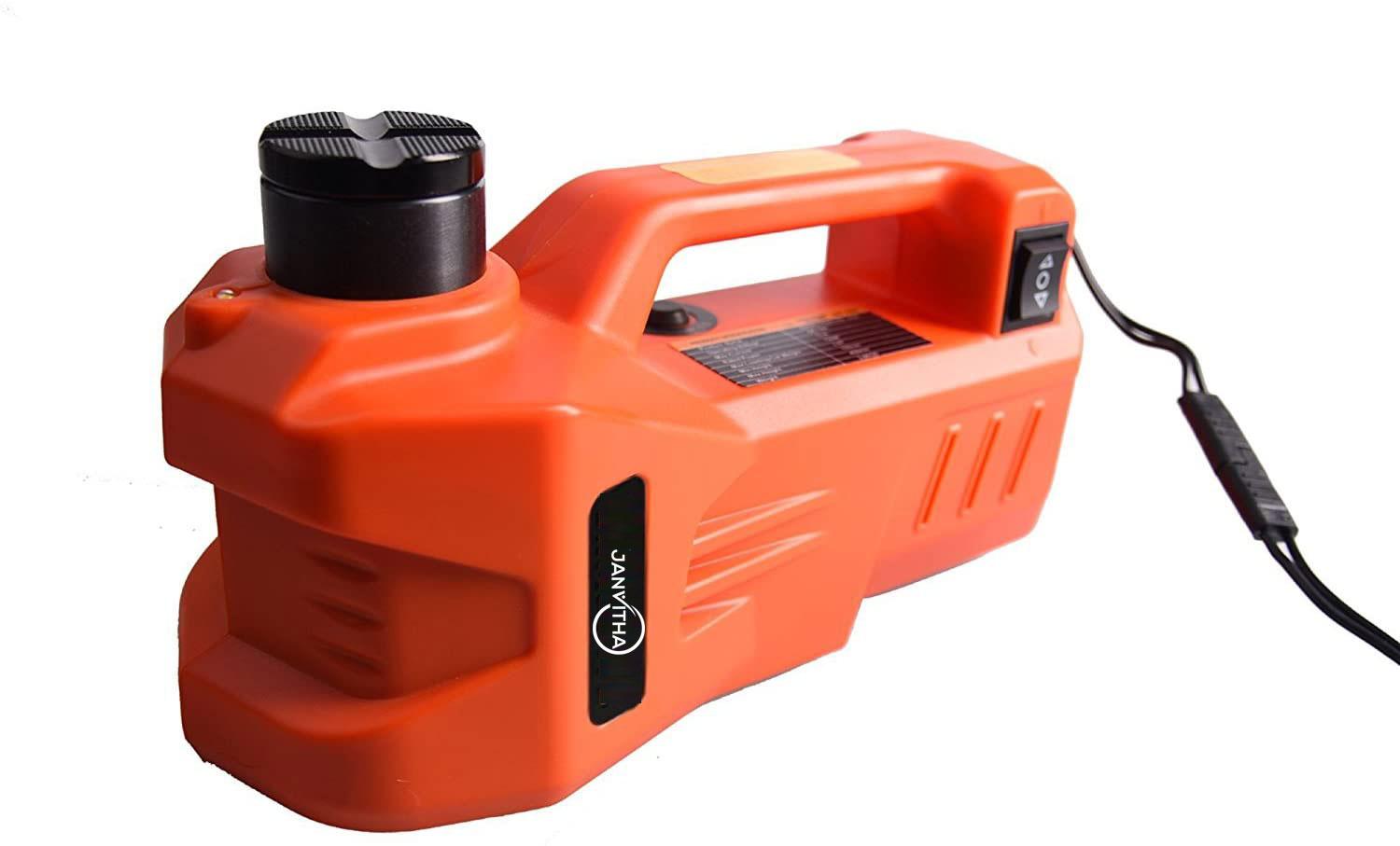 Refurbished – Janvitha DC 12V 450mm 3 Tons Electronic Hydraulic Car Jack for All Cars (Orange)