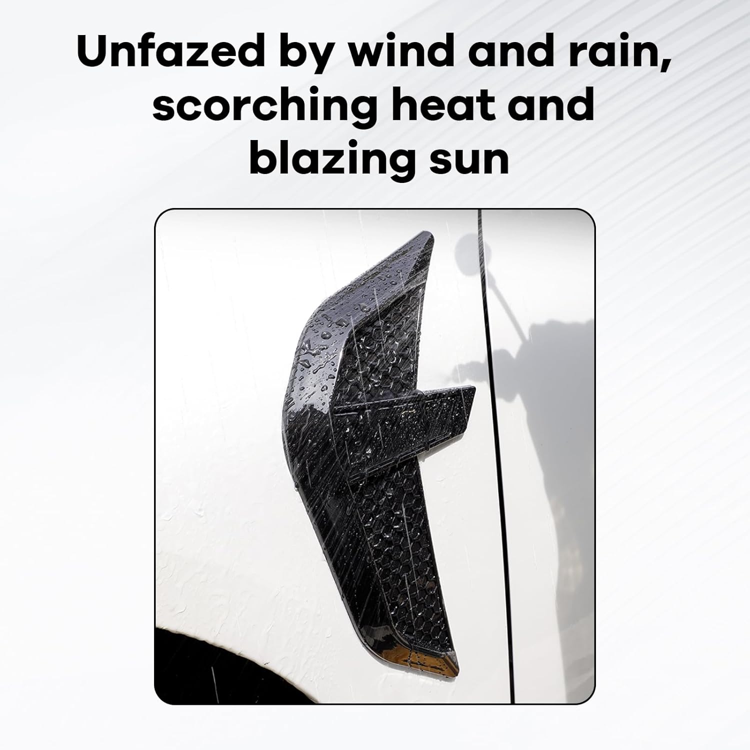 2PCS Carbon Fiber Car Fender Side Vents Decal TPU Dart Shape Decorative Stickers Air Flow Intake Hole Grille Spoiler Universal Automotive Exterior Accessories