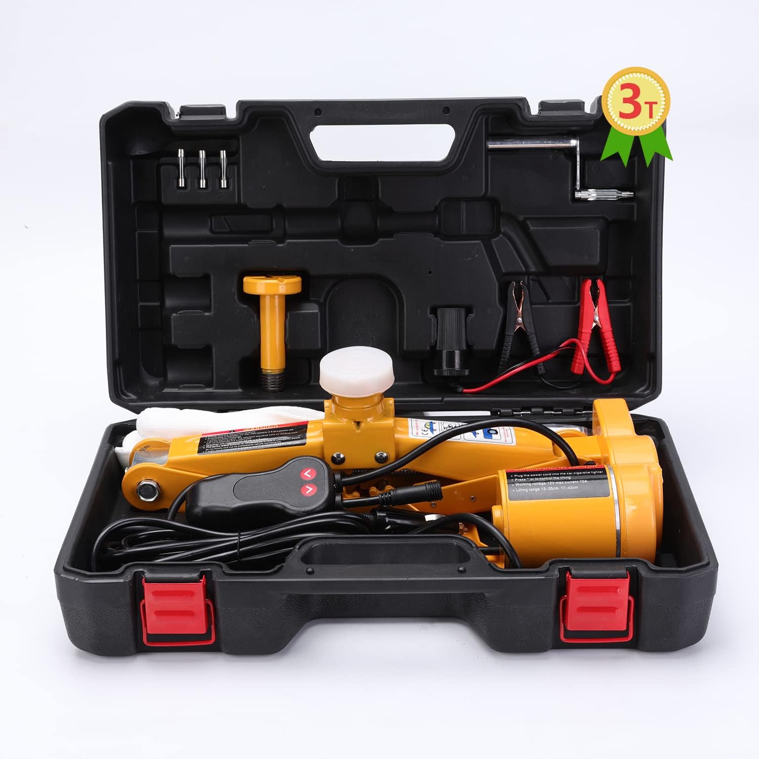 12V DC 150W Electric Floor Jack Lift Upto 3 Ton Weight | Scissor Jack Tool KIt (Height Upto 16.5 Inches)