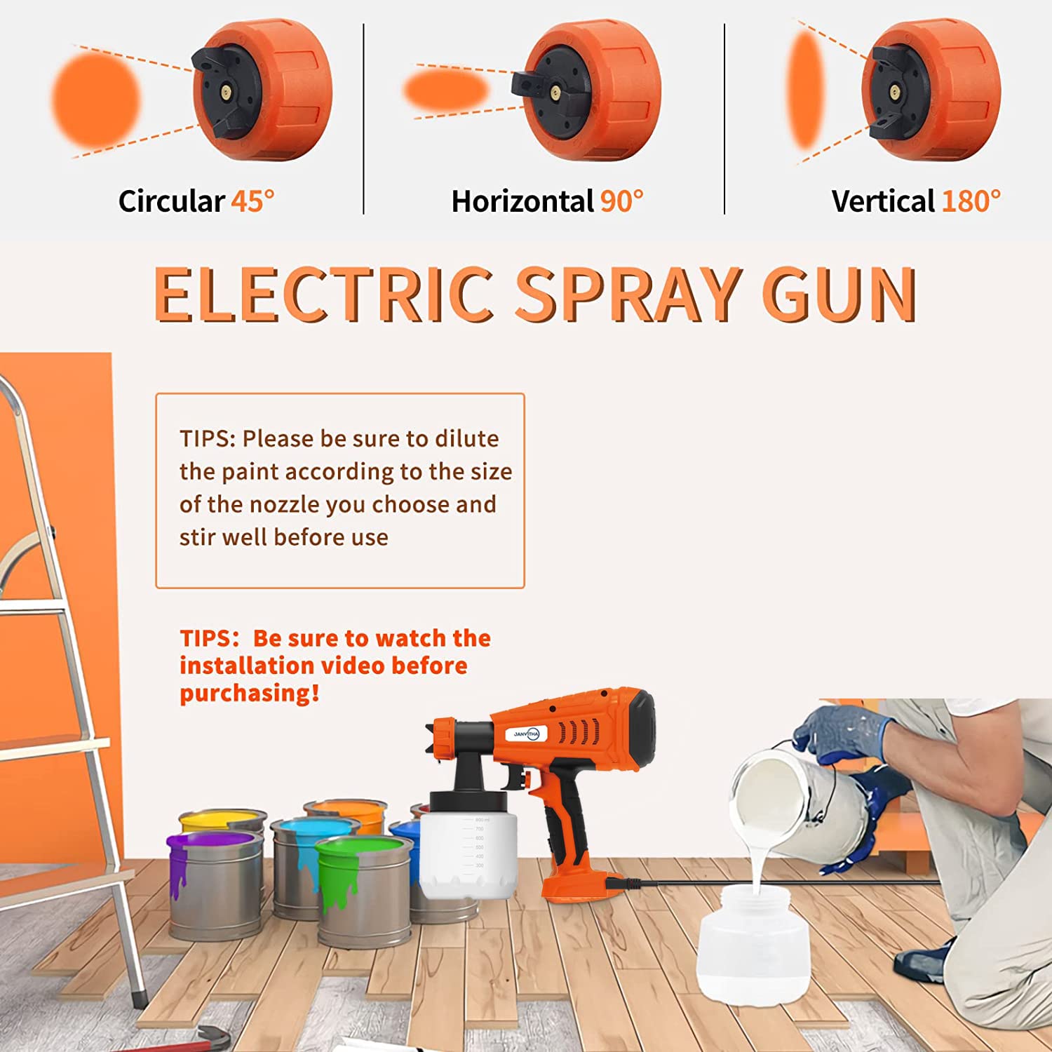 Janvitha 550W Paint Sprayer with copper motor