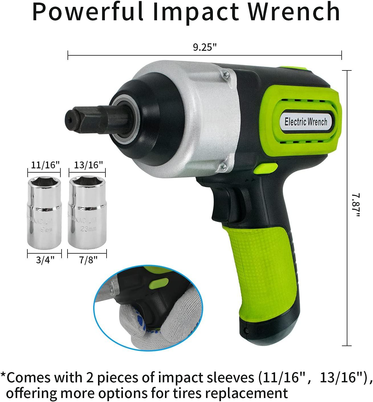 Electric Car Jack, 5 Ton Hydraulic Kit With Impact Wrench with Digital Display, 6.1"-17.7" Lifting Range