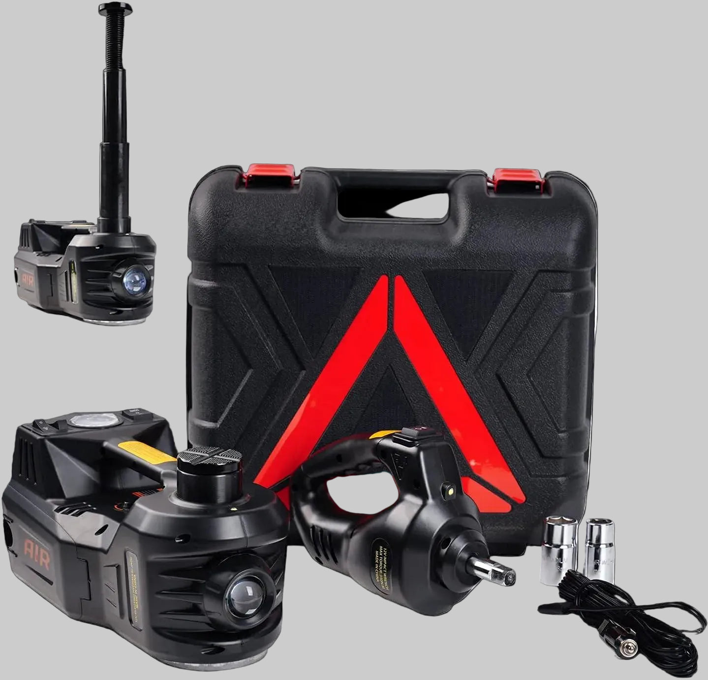 DC 12V Electric Hydraulic 6-in-1 Car Jack Set with Impact Wrench for All Cars Use