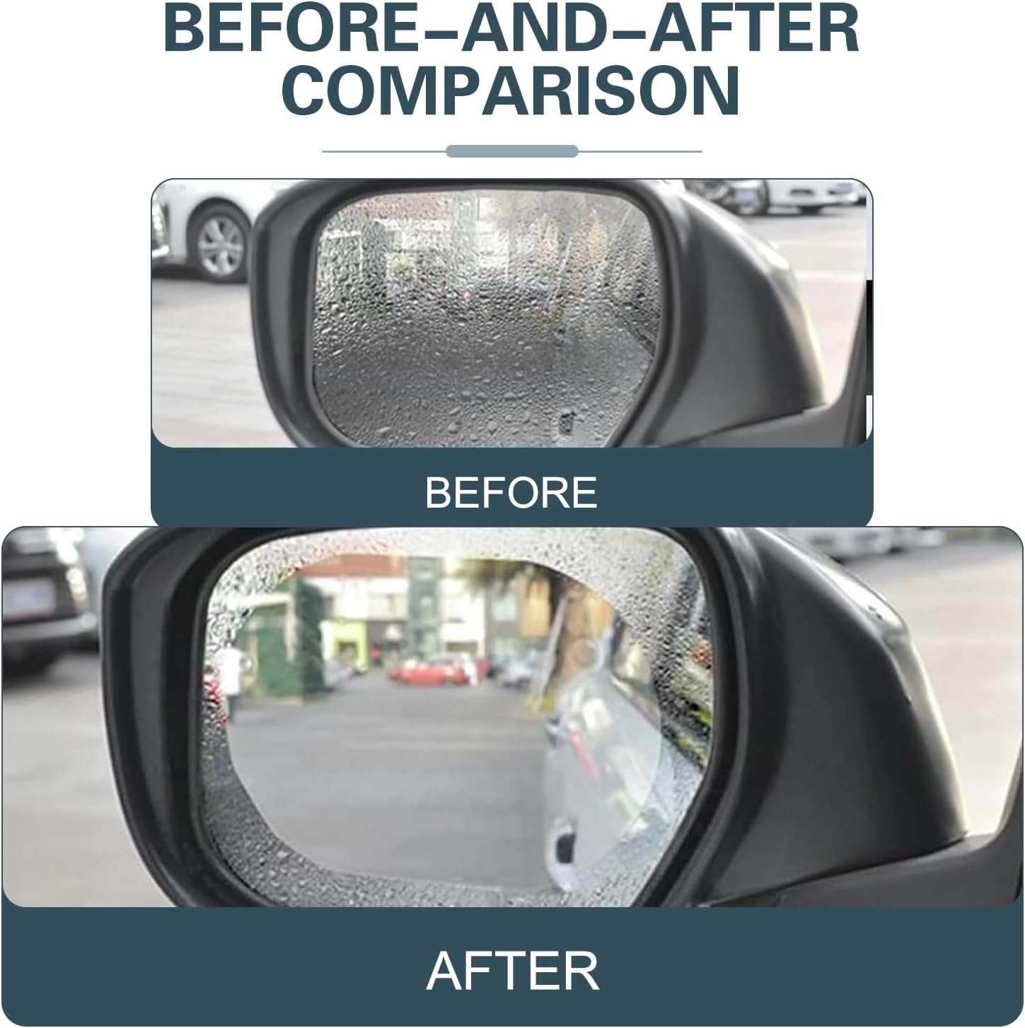 Car Rear View Mirror Rainproof Film | Anti Fog HD Side Mirror Protector | Waterproof, Anti Glare, Anti Scratch Clear Protective Sticker for Cars | Universal Fit 100x145mm | Pack of 2