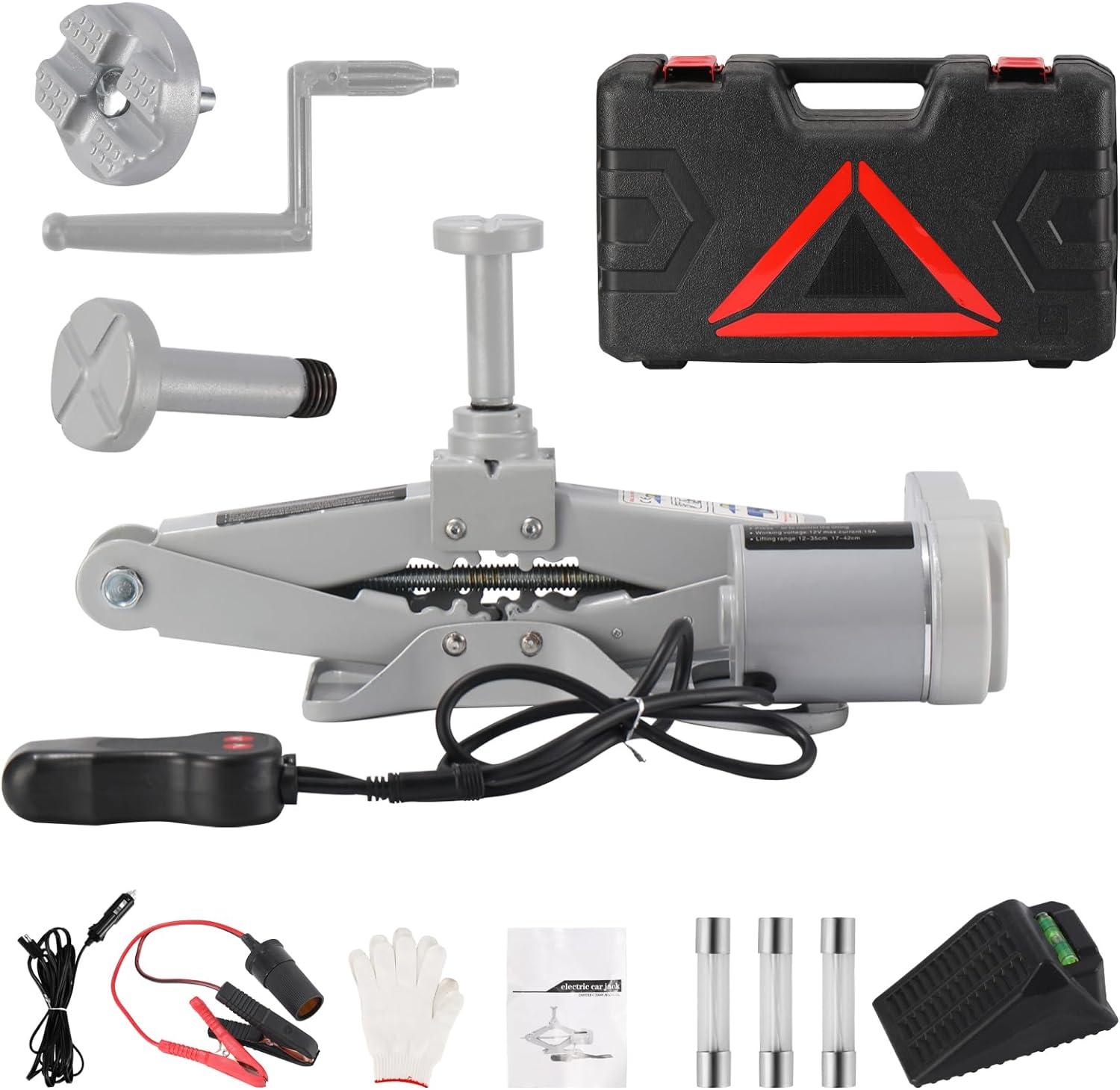 5 Ton 12V DC 2 in 1 Electric Scissor Jack with Impact wrench - 18 Months Warranty