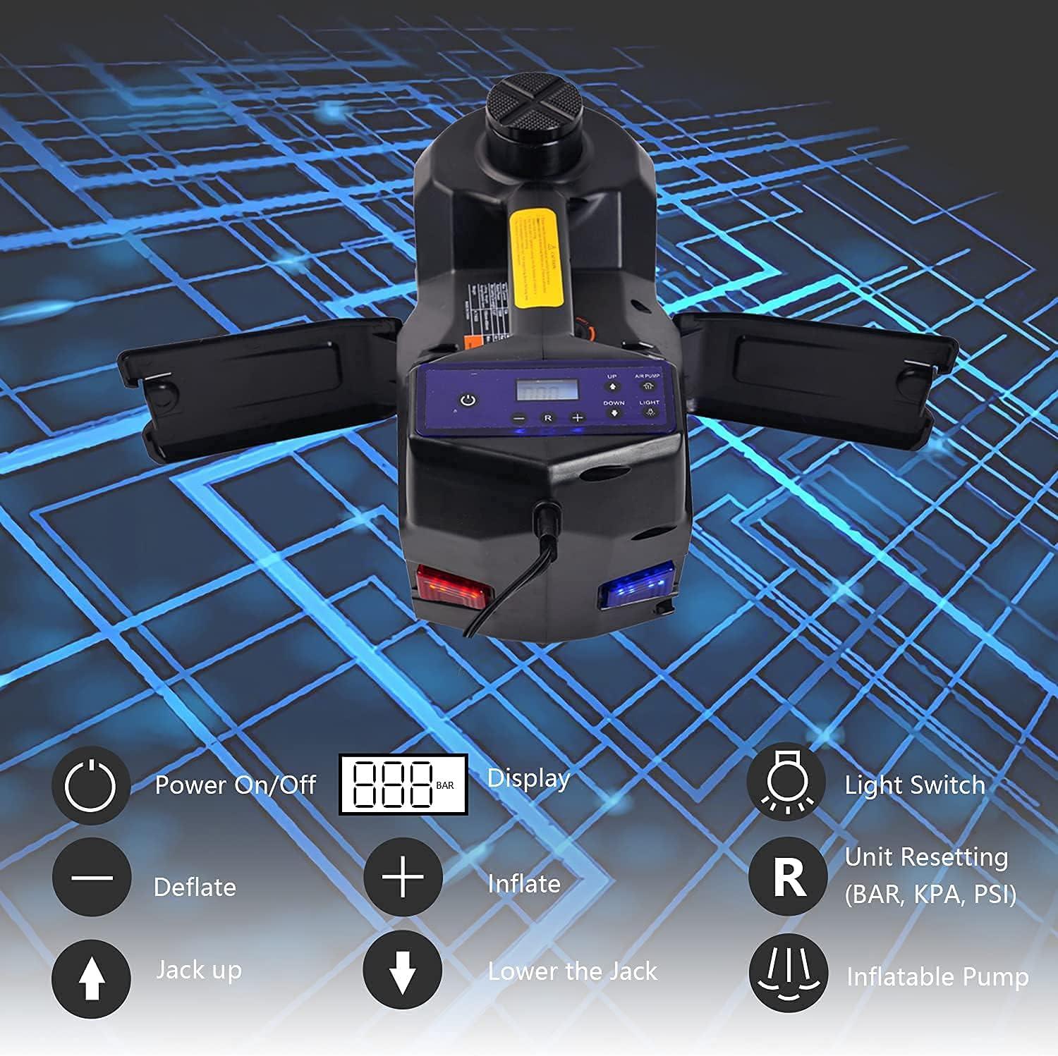 6 in 1 DC 12V Electric Hydraulic Floor Car Jack with Impact Wrench and Inflator Pump Set for All Cars |