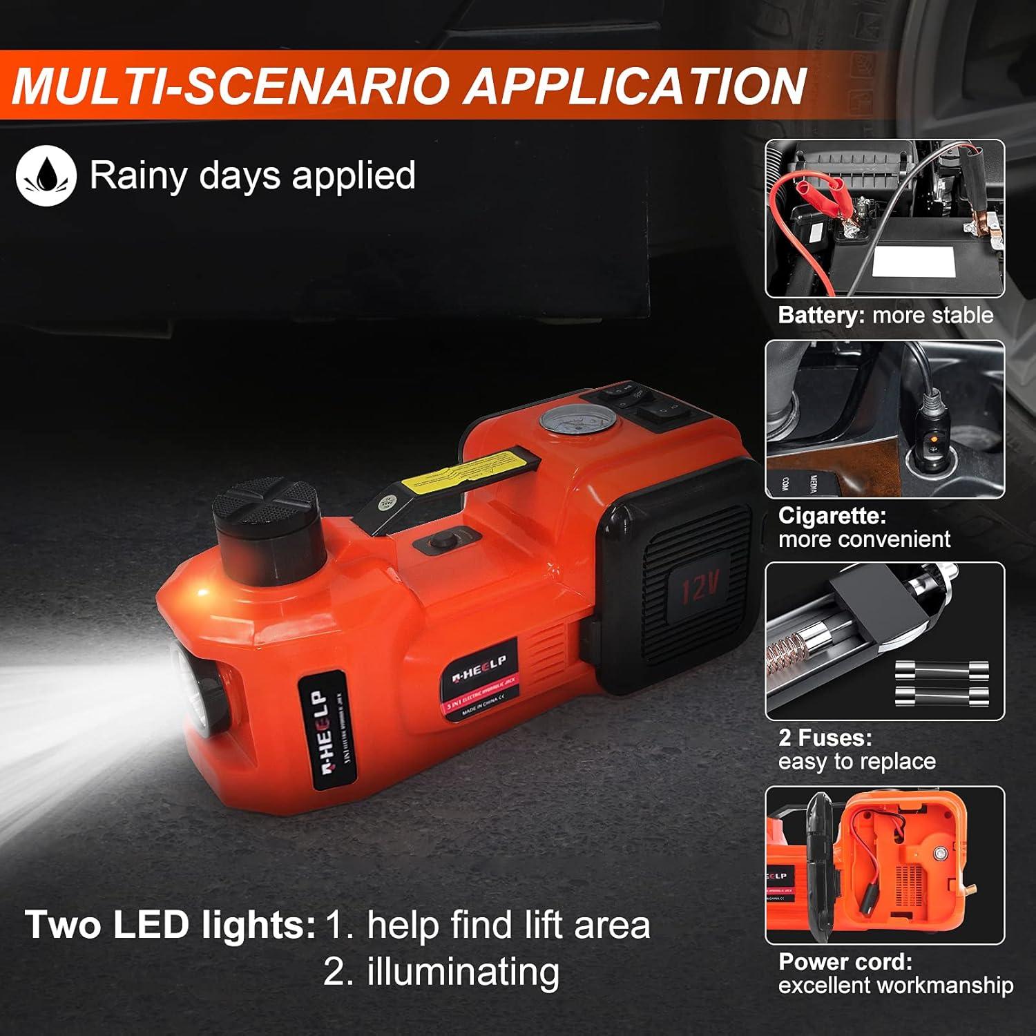 12V DC 5 Tons 6 in 1 Electric Hydraulic Car Jack set