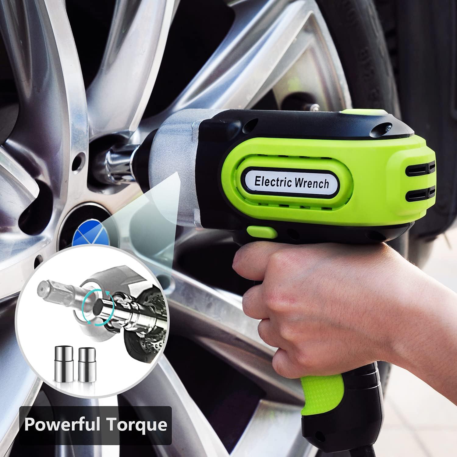Electric Car Jack, 5 Ton Hydraulic Kit With Impact Wrench with Digital Display, 6.1"-17.7" Lifting Range