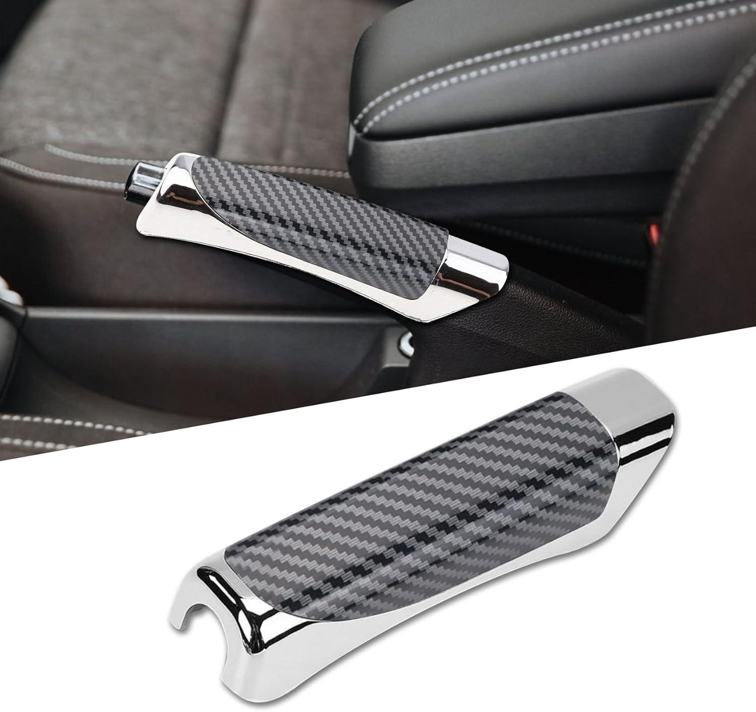 Car Handbrake Cover, ABS Parking Handbrake Decorative Cap with Comfortable Grip, Auto Handbrake Grip Cover, Universal Vehicle Interior Decor Accessories for Most Cars