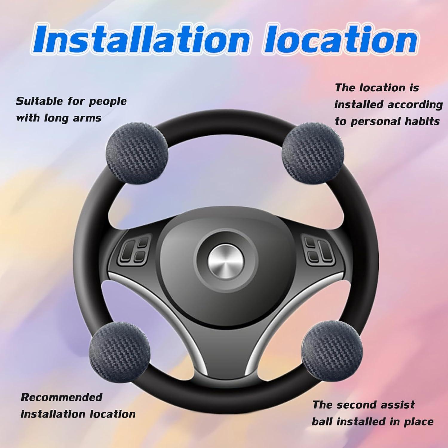 Car Steering Wheel Booster Spinner Knob 360-Degree Rotating Knob Ball Effort-Saving One-Handed Steering Booster