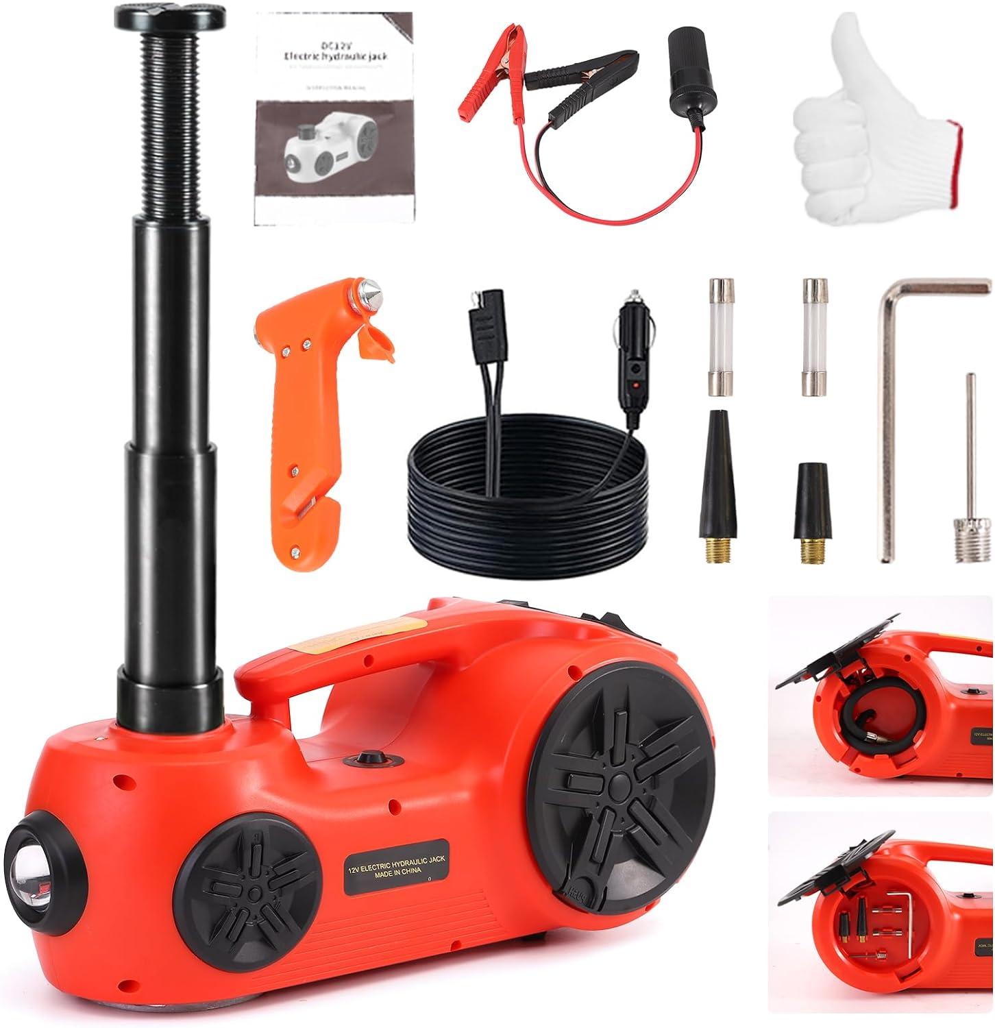 5 Ton Electric Hydraulic Car Jack Kit with Impact Wrench Lift for Tire Change and Road Emergencies