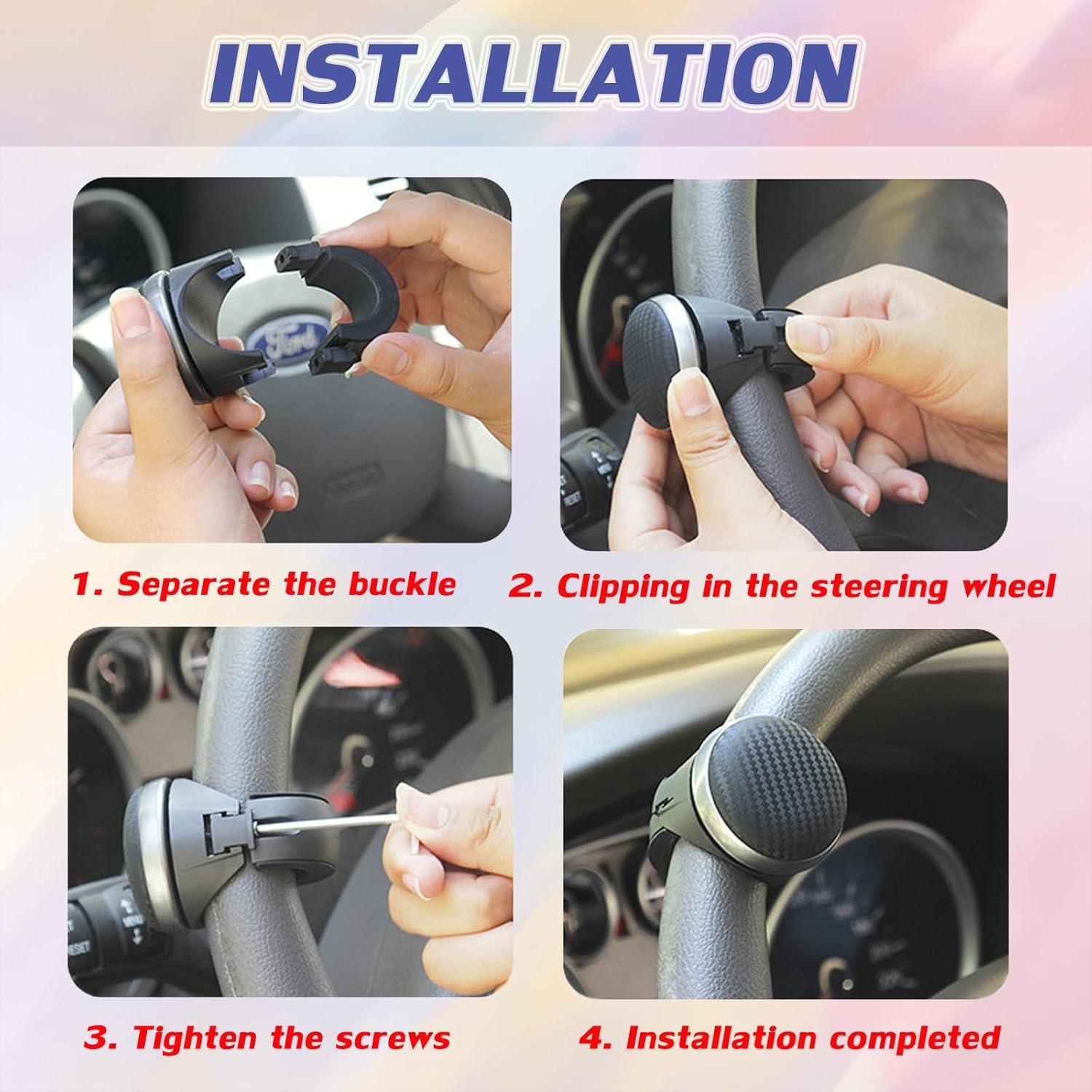 Car Steering Wheel Booster Spinner Knob 360-Degree Rotating Knob Ball Effort-Saving One-Handed Steering Booster