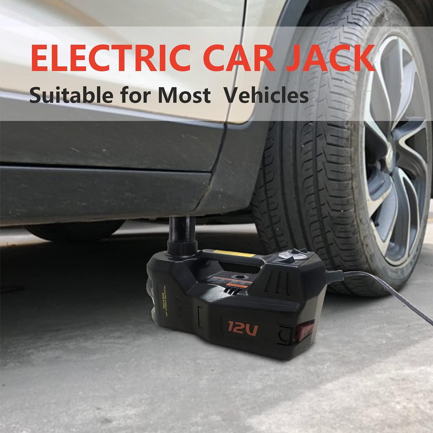 DC 12V Electric Hydraulic 6-in-1 Car Jack Set with Impact Wrench for All Cars Use