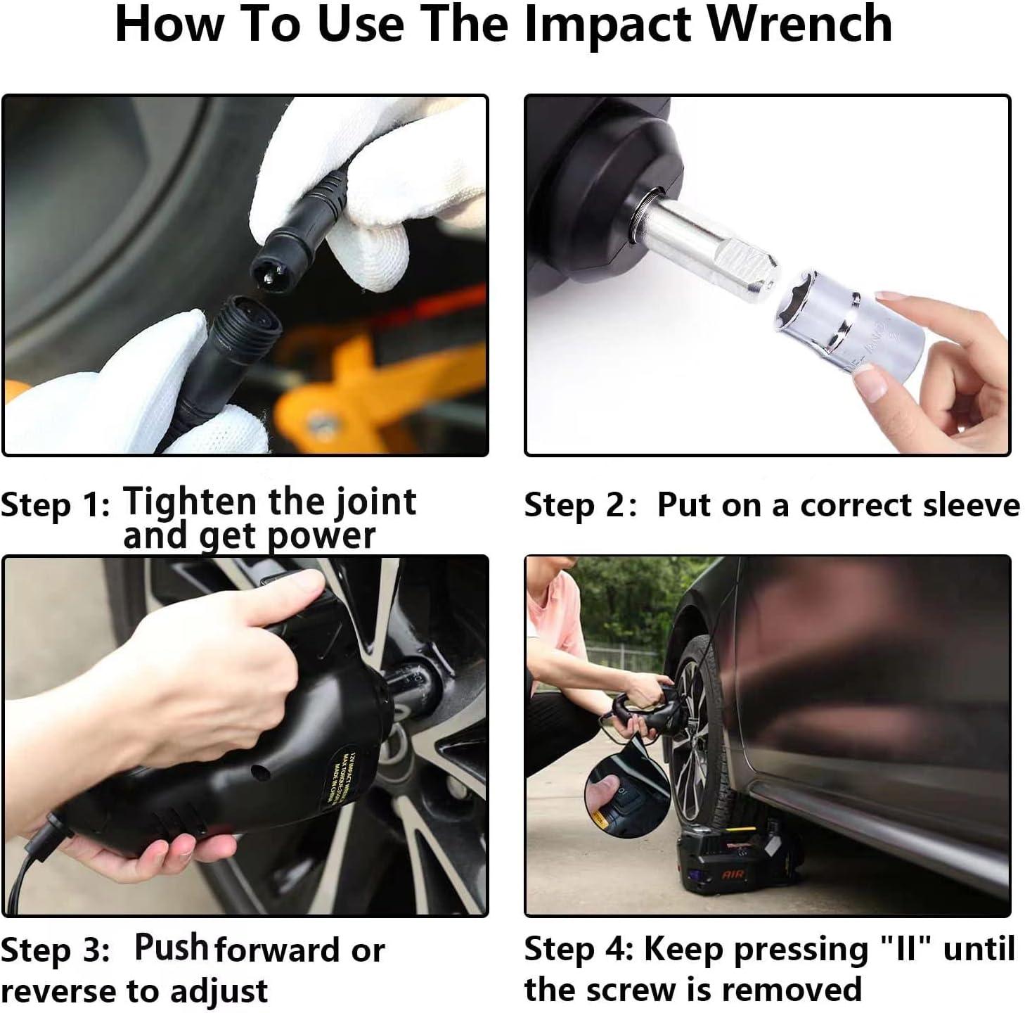 DC 12V Electric Hydraulic 6-in-1 Car Jack Set with Impact Wrench for All Cars Use