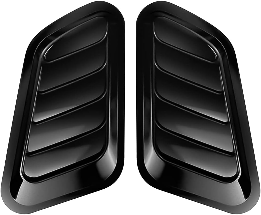 2PCS Universal Hood Air Vents for Car Hood Scoop, Bonnet Vent Hood Air Intake Trim Cover (Black)
