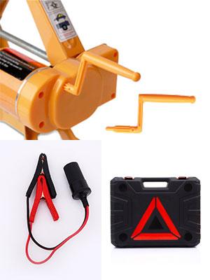 Electric Car Floor Jack Set 3 Ton 2-in-1 Automatic 12v Scissor Lift Jack with Impact Wrench for Tire Change Replacement for All Cars – 12 Months Warranty