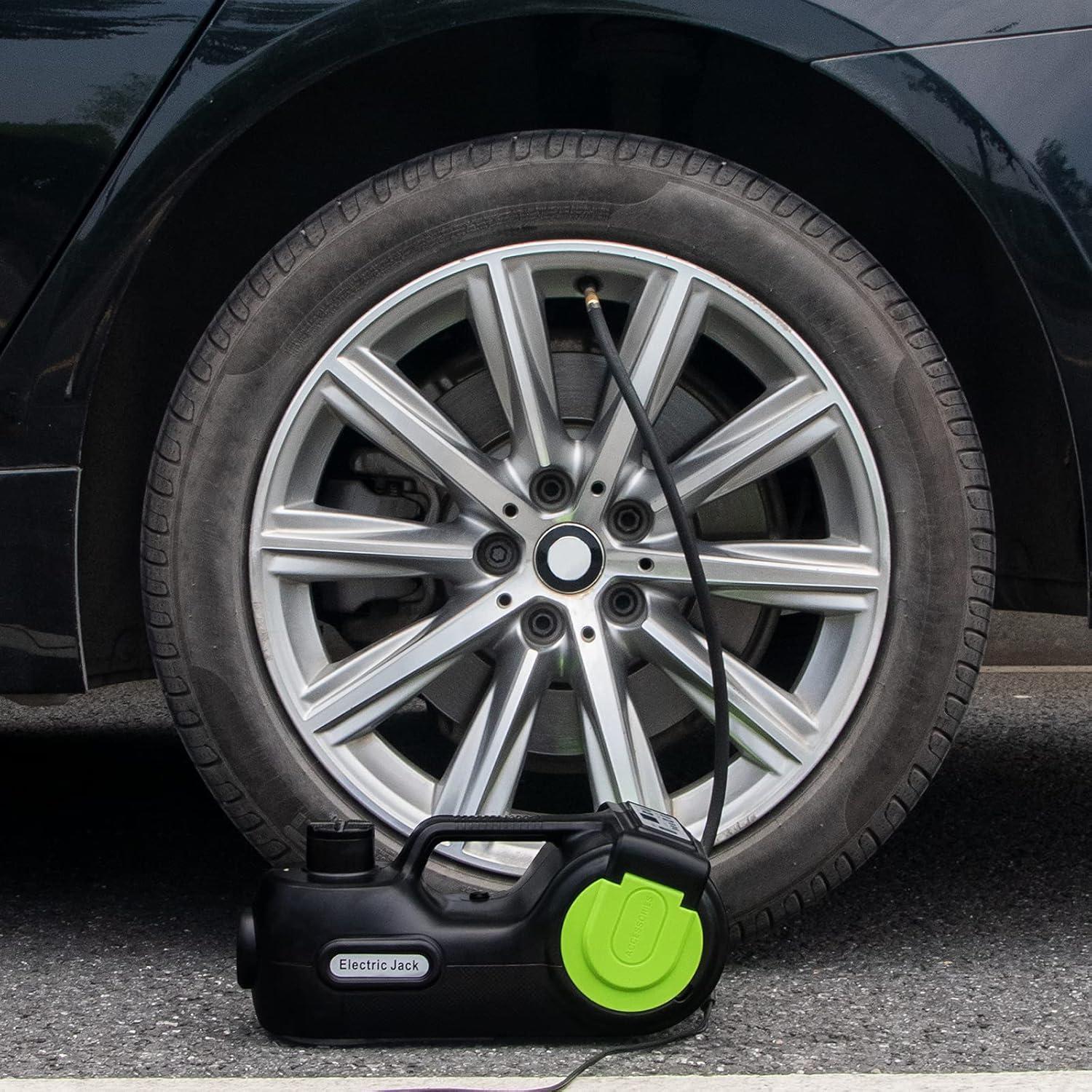 Electric Car Jack, 5 Ton Hydraulic Kit With Impact Wrench with Digital Display, 6.1"-17.7" Lifting Range