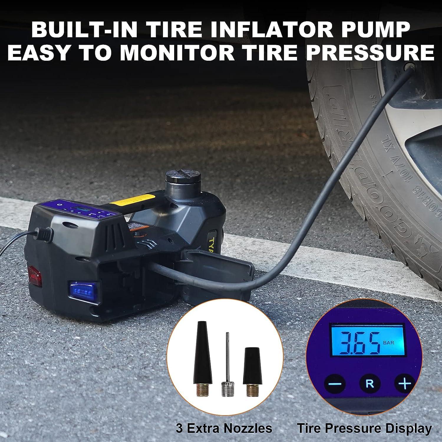6 in 1 DC 12V Electric Hydraulic Floor Car Jack with Impact Wrench and Inflator Pump Set for All Cars |