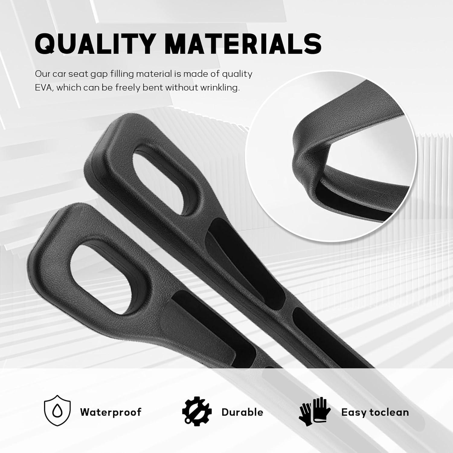 Car Seat Gap Filler, 2-Pack No-Drop Seat Side Gap Seam Filler Organizer with Phone Holder, Universal Fit Fill The Gap Between Seat & Console, Perfect for Car, SUV, Truck