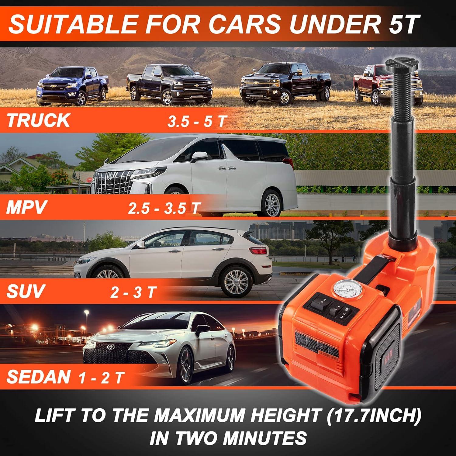 12V DC 5 Tons 6 in 1 Electric Hydraulic Car Jack set