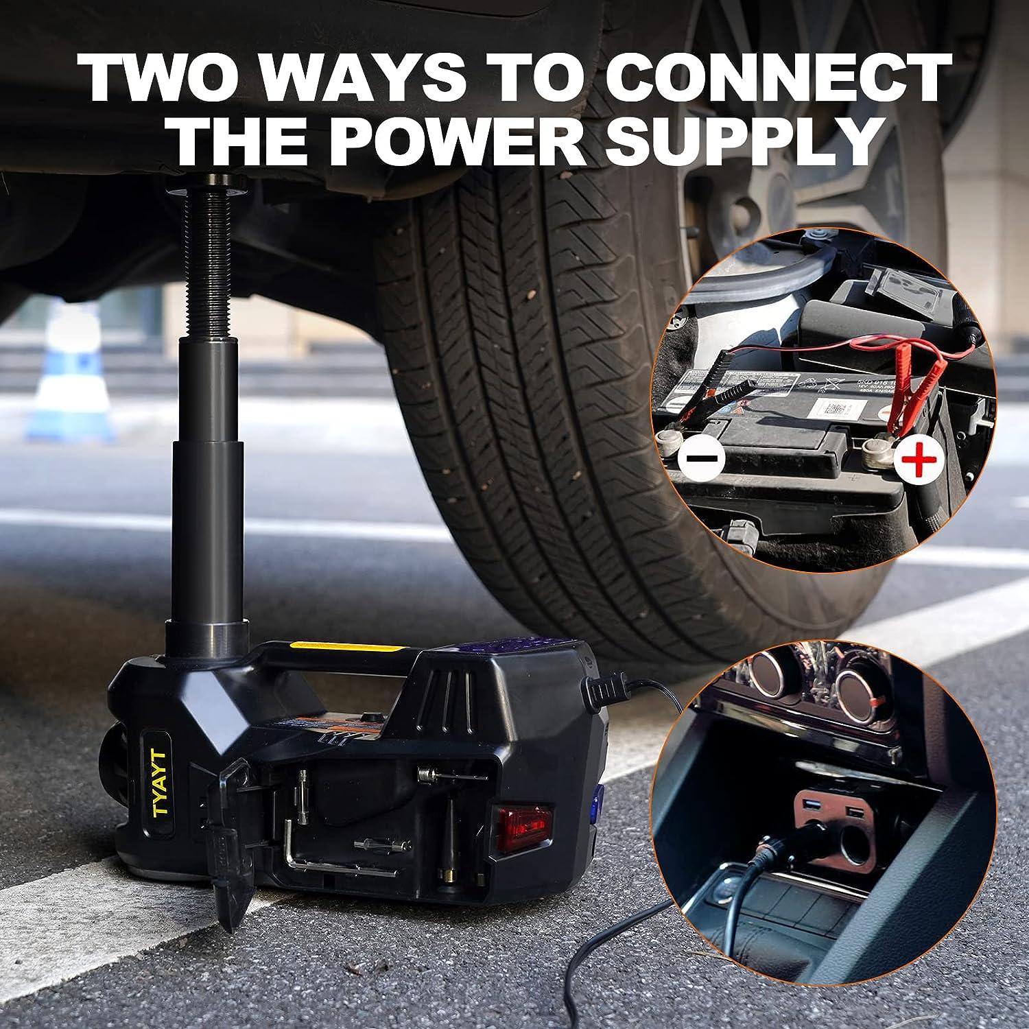 12V DC 5 Tons Electric Hydraulic car Floor Jack with Digital Inflator for Vehicle Emergencies - 18 Months Warranty