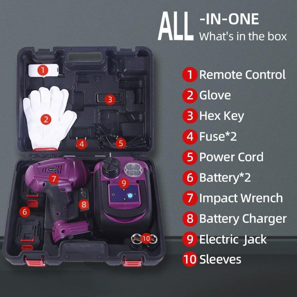 12V DC Cordless Electric Hydraulic Car Jack set– 5 Ton