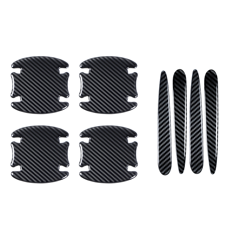 Car Door Handle Cup Protector Reflective Stickers – 8 PCS Universal Carbon Fiber Protection Film